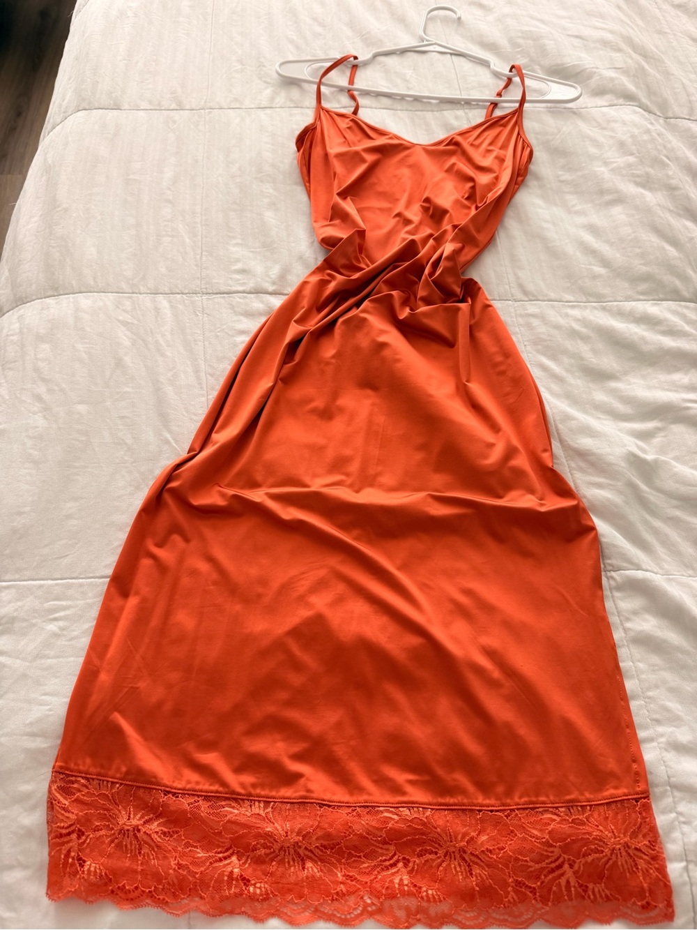 Hanro Orange Silk-Feel Camisole Sleep dress